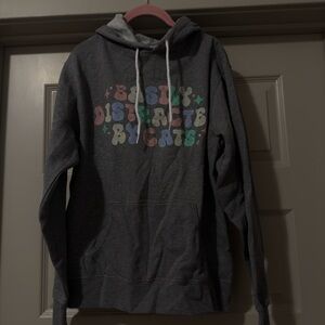 Gray Hoodie with Colorful Cat Print